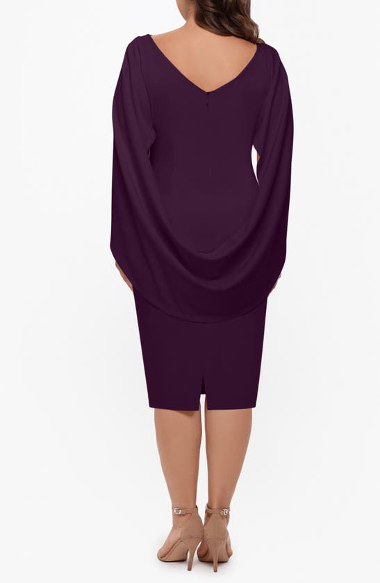 Shop Betsy & Adam Drape Back Cocktail Dress In Mulberry
