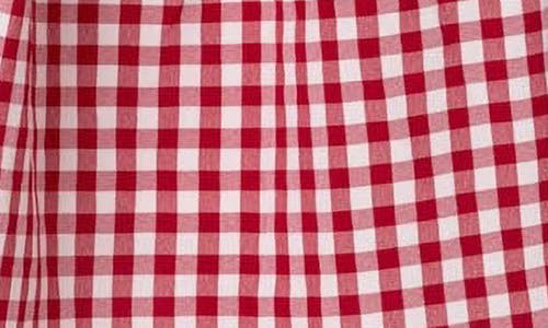 Shop Edikted Gingham Tiered Maxi Skirt In Red