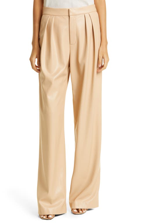 Alice + Olivia Pompey Faux Leather Trousers in Almond