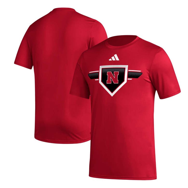 Shop Adidas Originals Adidas Scarlet Nebraska Huskers 2023/24 Aeroready Homeland Plate Pregame T-shirt
