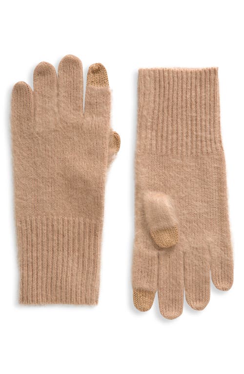 Nordstrom Brushed Cashmere Tech Gloves In Burgundy