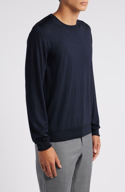 Shop Canali Wool & Silk Crewneck Sweater In Blue