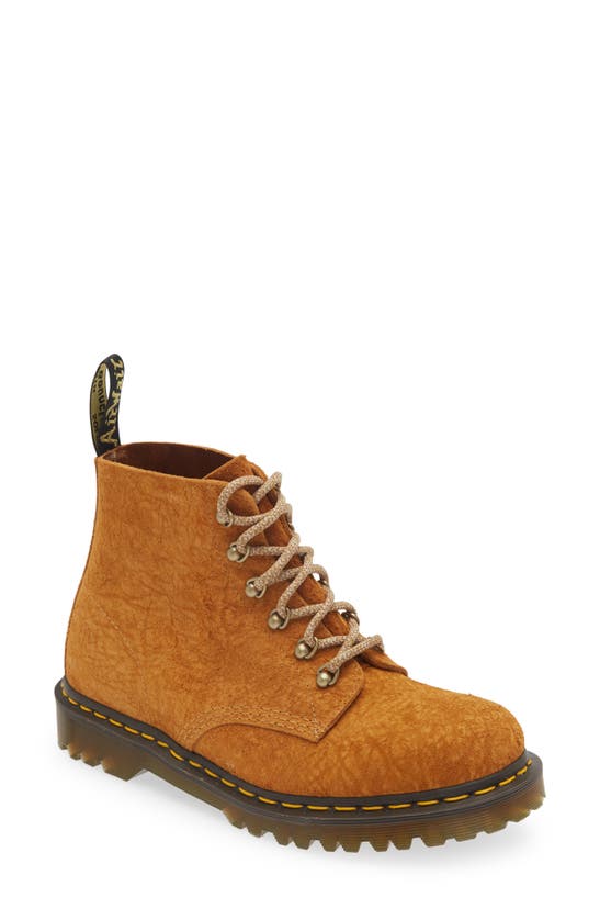 Dr. Martens' Chunky Lace-up Suede Boots In Burnt Yellow
