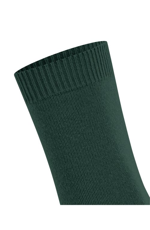 Shop Falke Cozy Wool Blend Crew Socks In Hunter Green