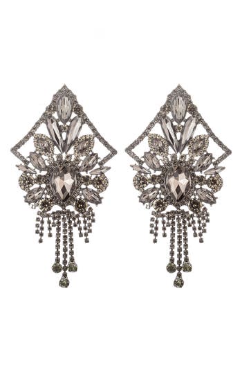 Eye Candy Los Angeles Albany Crystal Statement Earrings In Silver