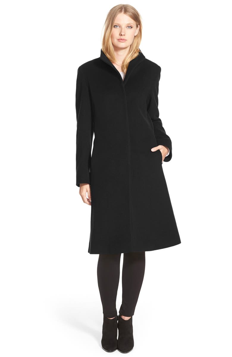 Cinzia Rocca DUE Funnel Collar Wool Blend Long Coat (Regular & Petite ...