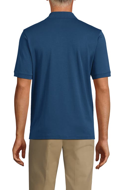 Shop Lands' End Short Sleeve Cotton Supima Polo Shirt In Evening Blue