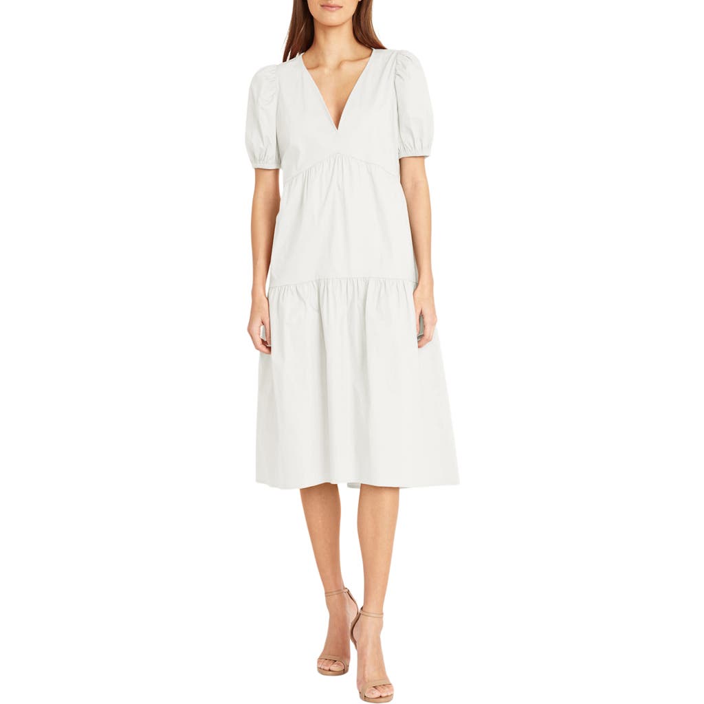 Donna Morgan For Maggy Solid Cotton Midi Dress In White
