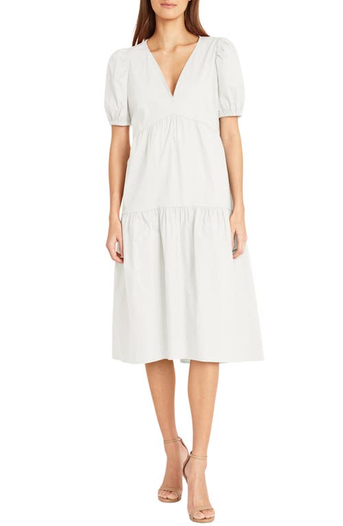 Shop Donna Morgan For Maggy Solid Cotton Midi Dress In White