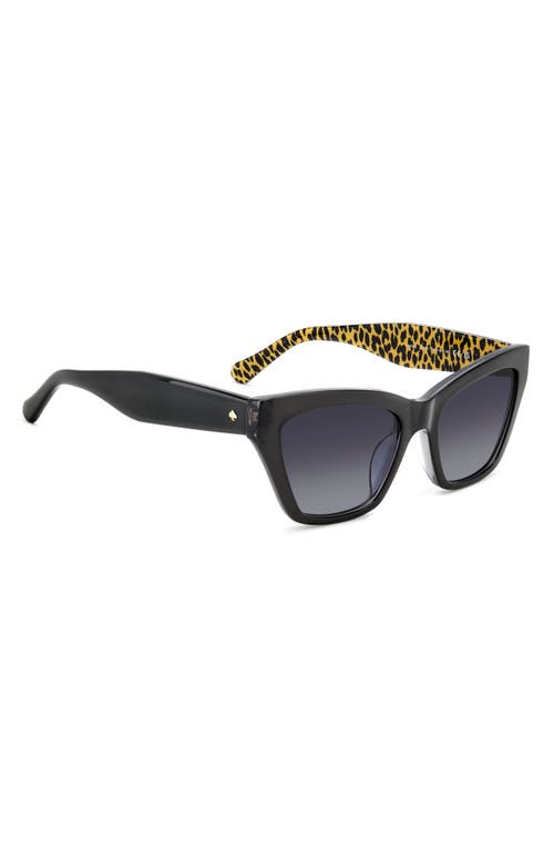 Shop Kate Spade New York Fay 54mm Gradient Cat Eye Sunglasses In Dark Grey Black/grey Shaded