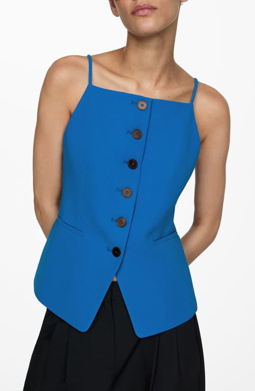 Mango Button-front Top In Blue