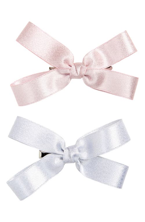 2-Pack Bow Alligator Hair Clips in Pink- White