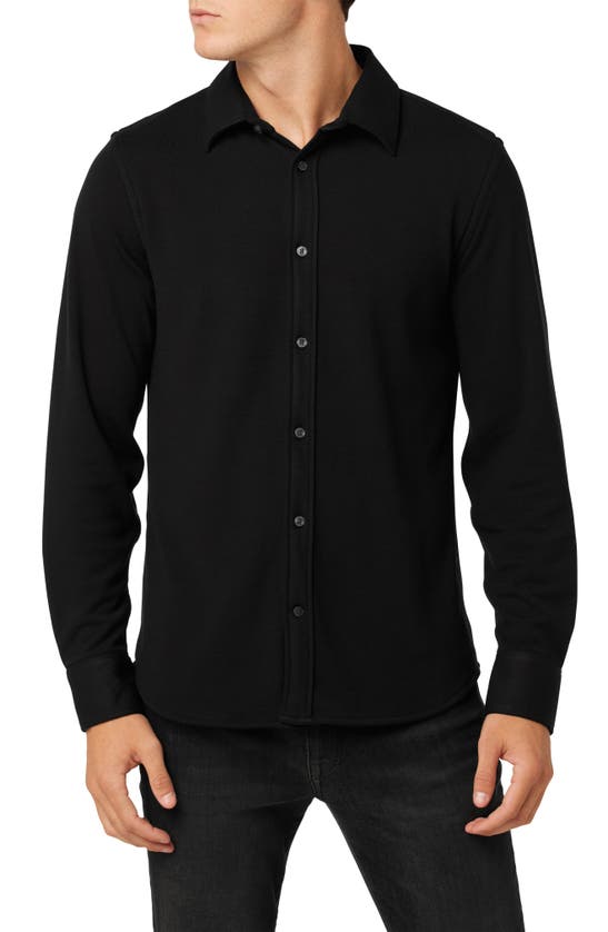 Joe's The Logger Stretch Knit Button-up Shirt In Black
