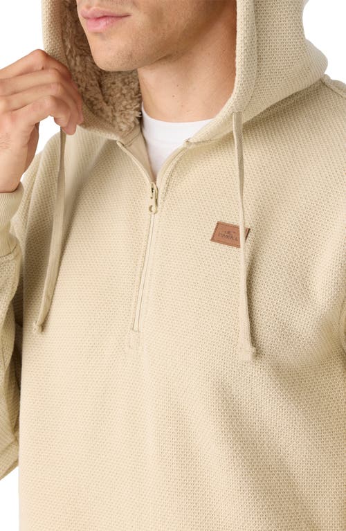 Shop O'neill Passage Waffle Knit Half Zip Hoodie In Light Khaki