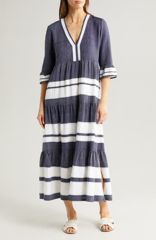 lemlem Hawi Flutter Sleeve Cotton Cover-Up Dress Debre Navy at Nordstrom,