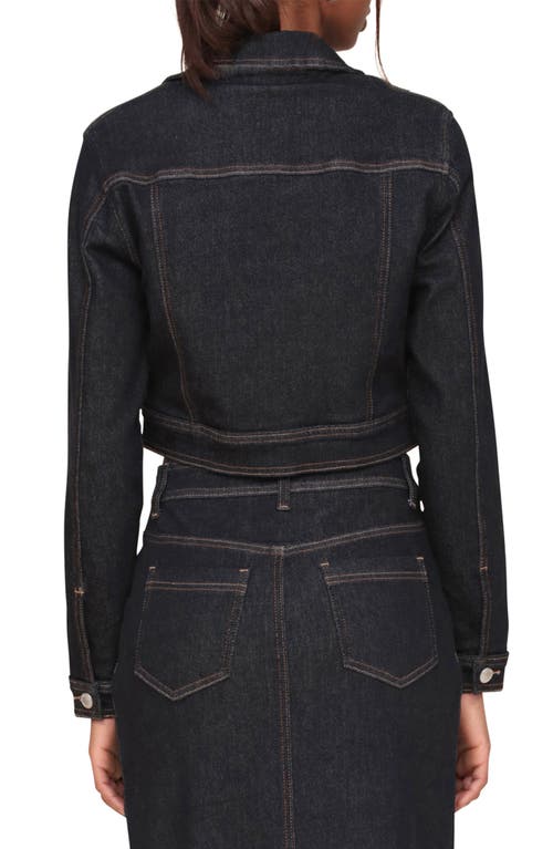 Avec Les Filles Crop Denim Jacket In Rinse Wash