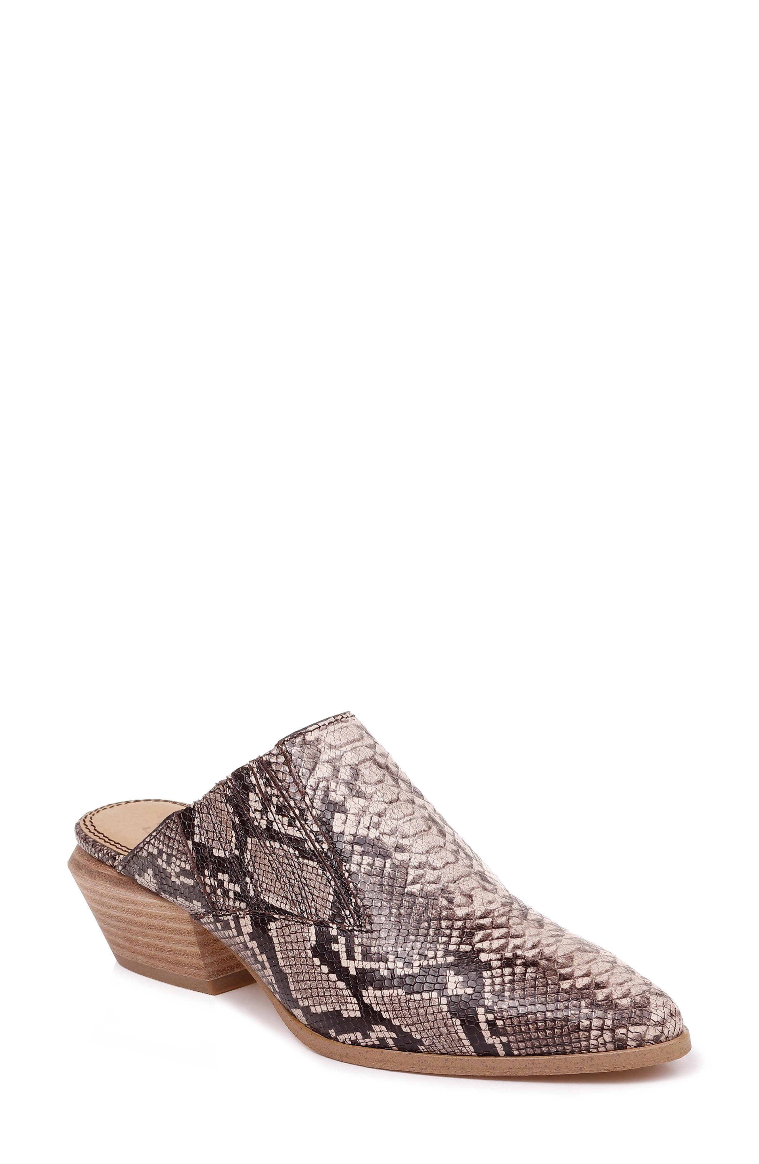 Splendid Hailee Ii Snake Embossed Western Mule, Beige