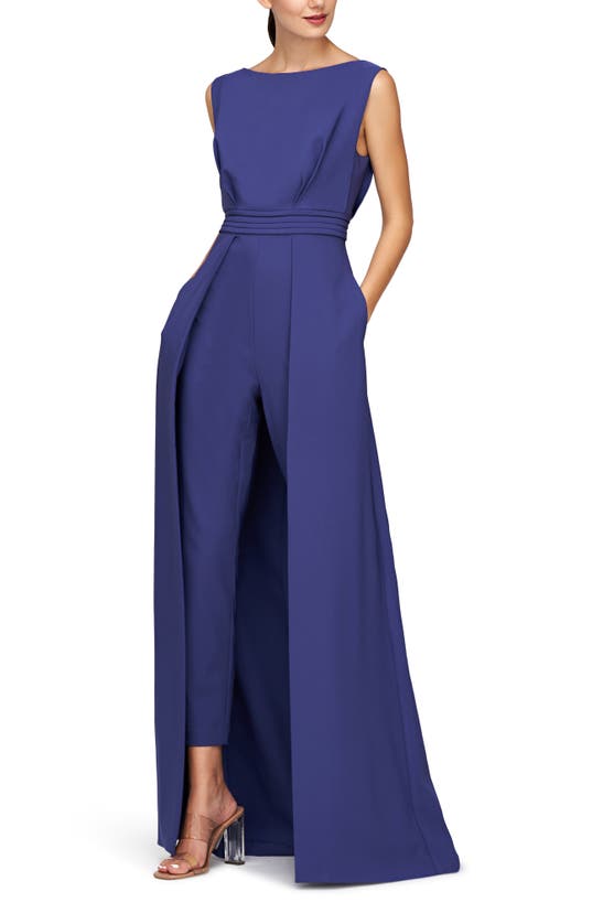 Shop Kay Unger Demi Maxi Jumpsuit In Cobalt