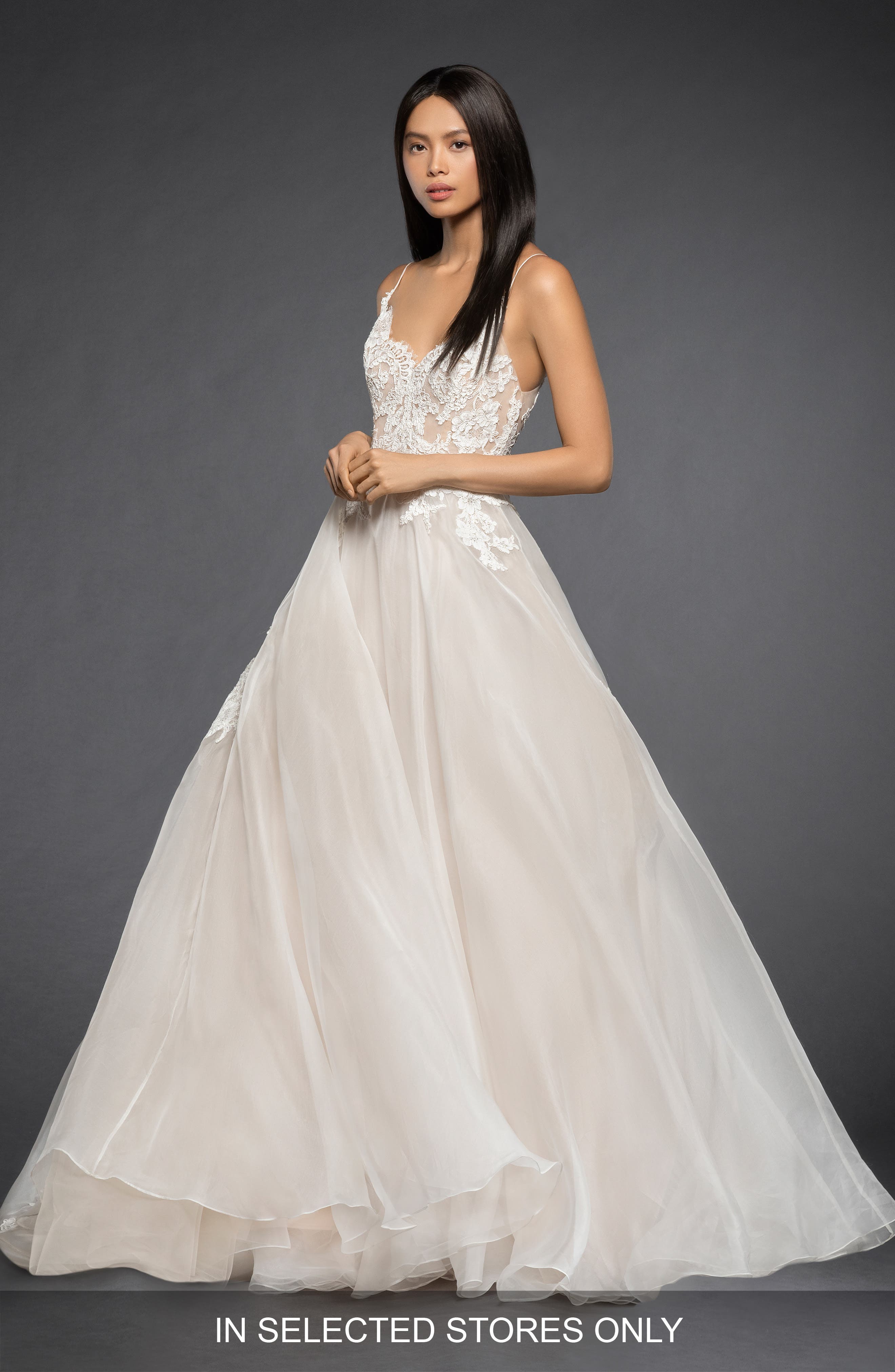 Lazaro Vanessa Lace Bodice Organza Ballgown, Size IN STORE ONLY - Ivory
