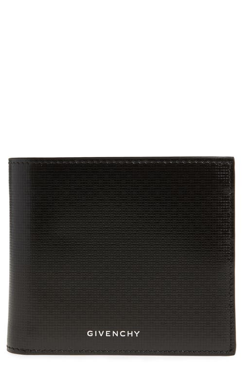 Givenchy 4g Logo Embossed Leather Bifold Wallet In Black/burgundy