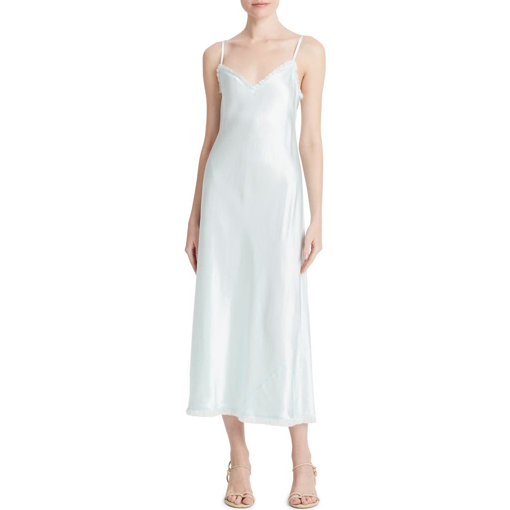 Vince Frayed Edge Bias Cut Cami Dress In Sea Star