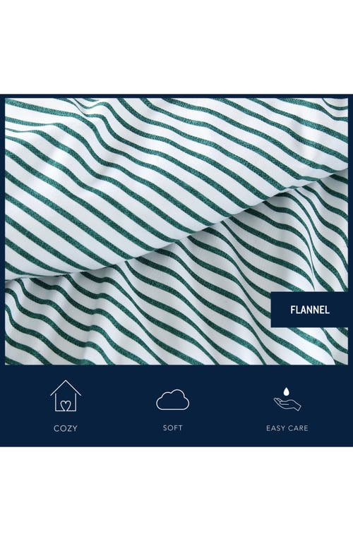 Nautica Harmead Green Striped Queen Flannel Sheet Set In Green