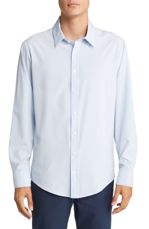 Mizzen+Main Men's Leeward Trim Fit Solid Performance Button-Up Shirt in Light Blue Solid