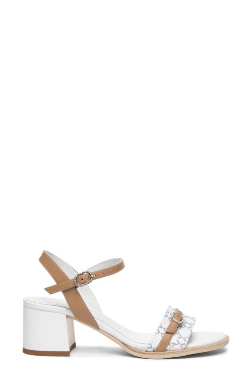 Shop Nerogiardini City Logo Ankle Strap Sandal In White