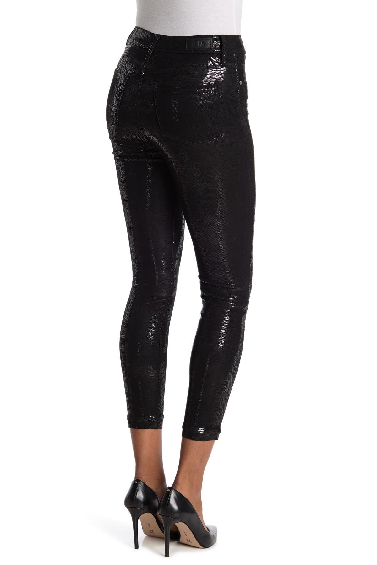 Rta Madrid High-waisted Lambskin Leather Skinny Pants In Black