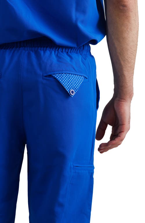 Members Only Hampton Open Bottom Scrub Pants In Royal Blue
