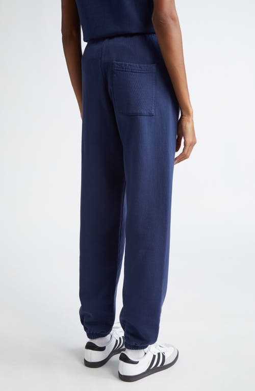 Shop Sporty And Rich Sporty & Rich Hotel Du Cap Cursive Cotton Sweatpants In Navy