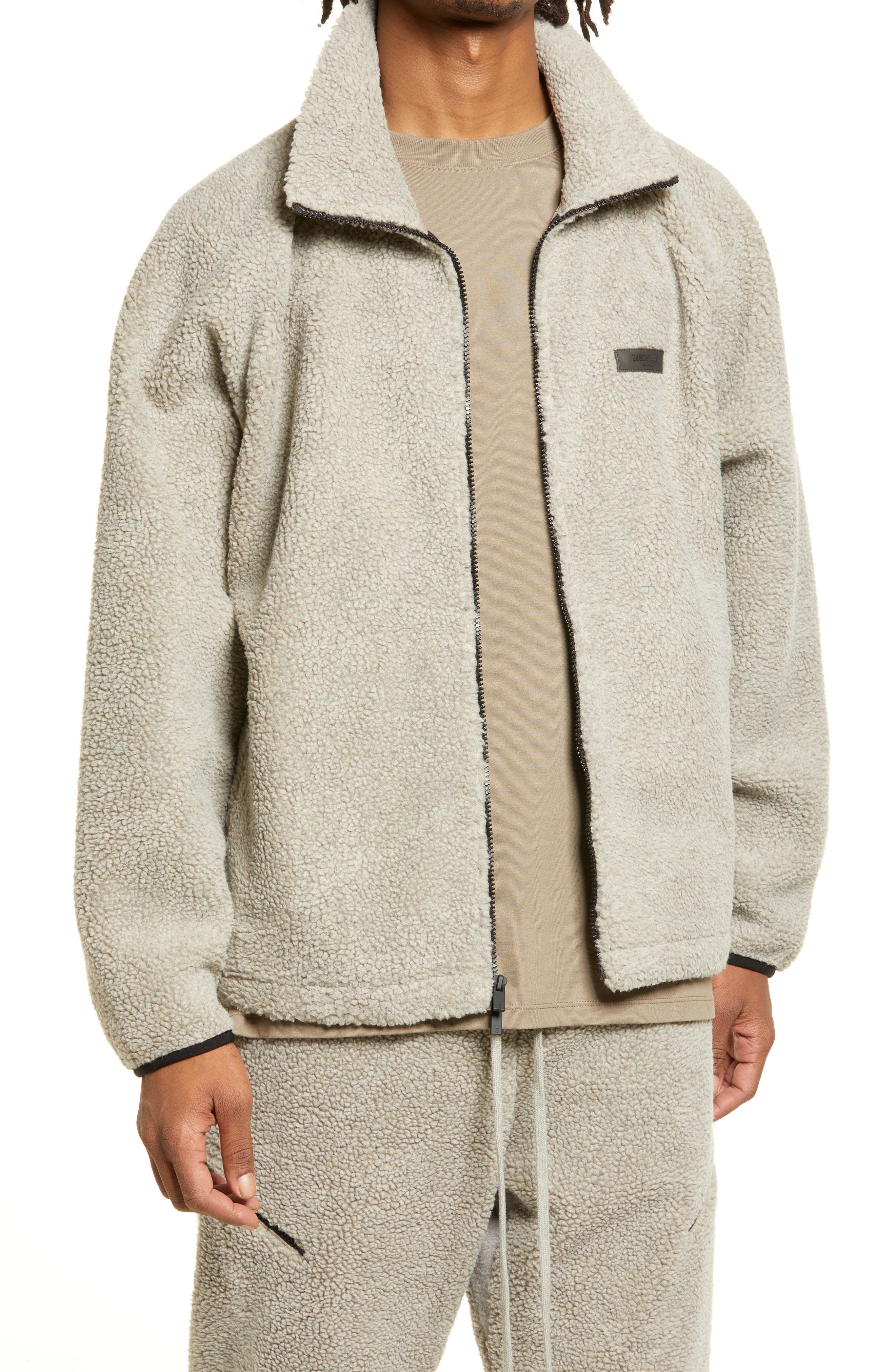 Essentials Girls Full-Zip High-Pile Polar Fleece Jacket 