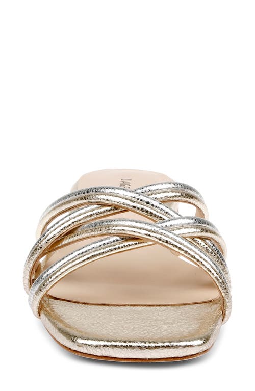 Shop L Agence L'agence Abelle Slide Sandal In Gold/silver