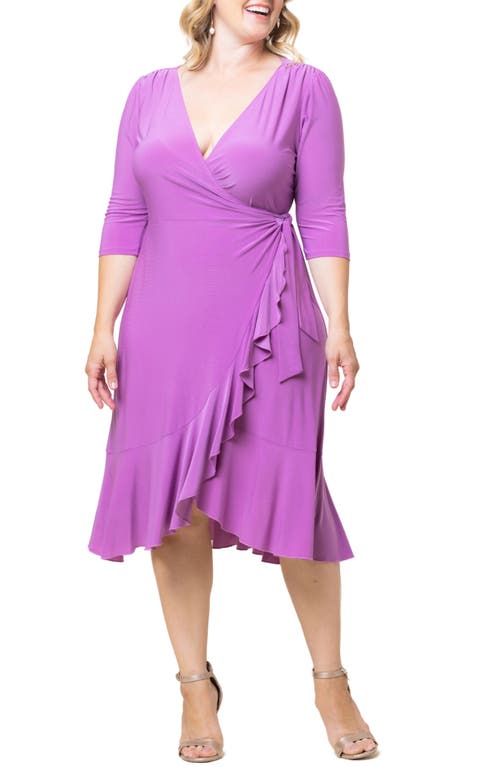 Kiyonna Whimsy Wrap Dress In Purple