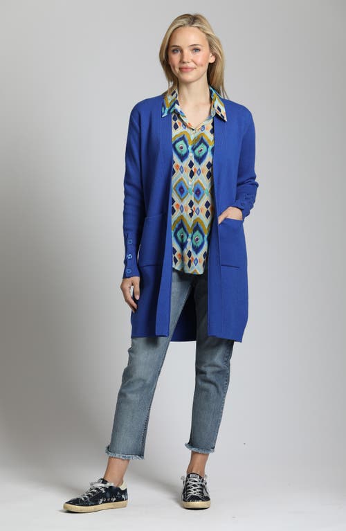 Apny Longline Cardigan In Cadet Blue