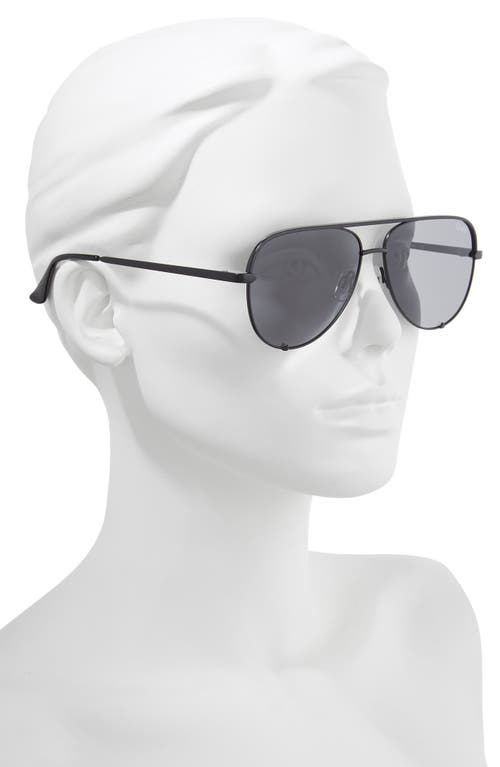 Shop Quay High Key Mini 51mm Aviator Sunglasses In Black/smoke Polarized