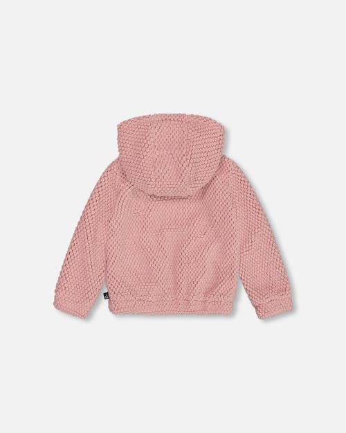 Shop Deux Par Deux Little Girl's Hooded Plush Vest Dusty Pink In Rosette