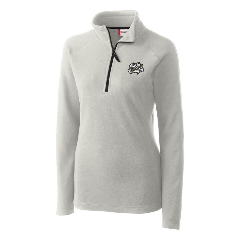 Shop Cutter & Buck Silver Omaha Storm Chasers Clique Summit Performance Fleece Half-zip Pullover Jacket
