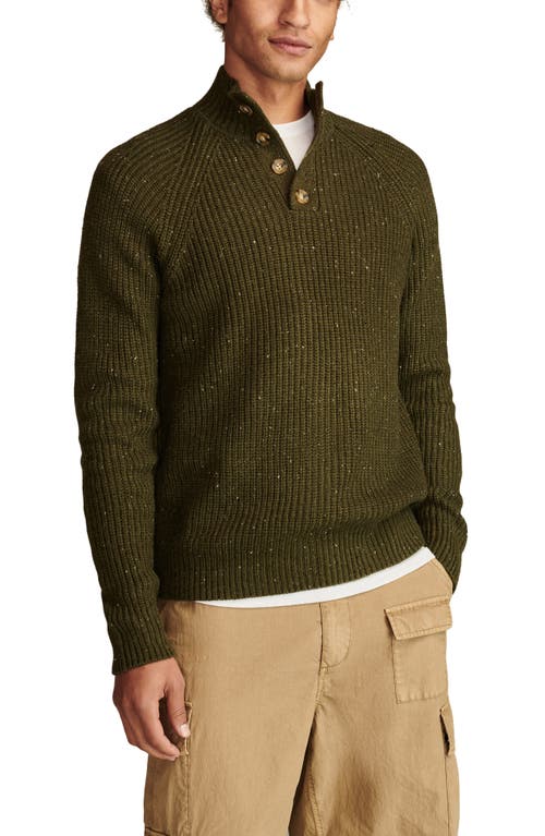 Shop Lucky Brand Nep Half Button Sweater In Olive Night