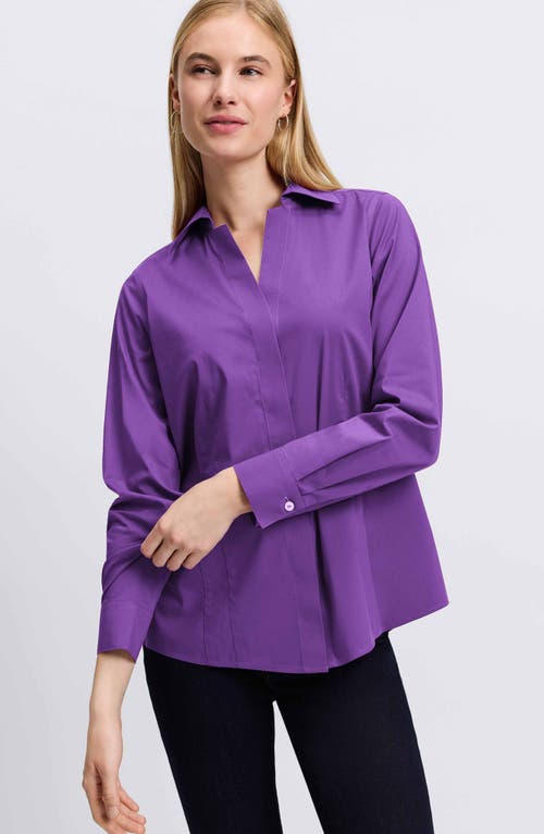 Foxcroft Taylor Stretch Shirt In Purple Topaz