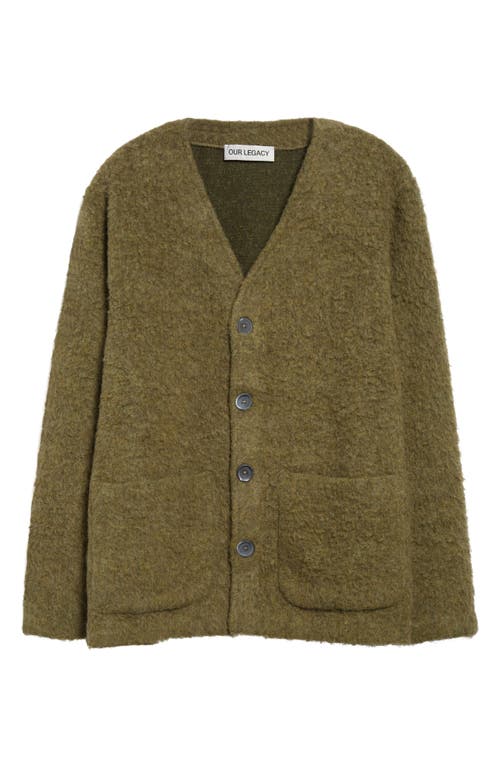 Shop Our Legacy V-neck Cardigan In Fresh Moss Tumble Wool