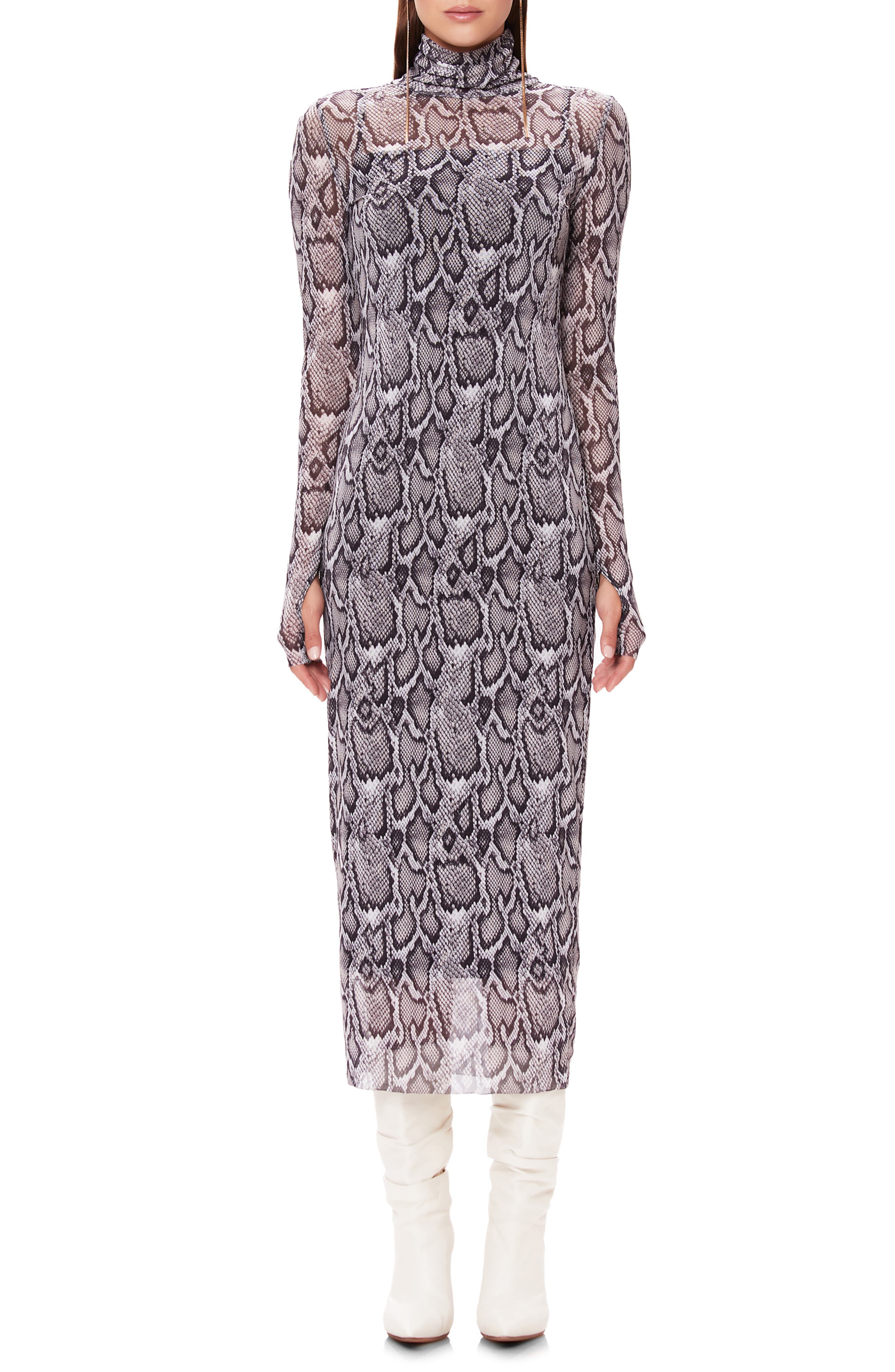 mesh snakeskin dress