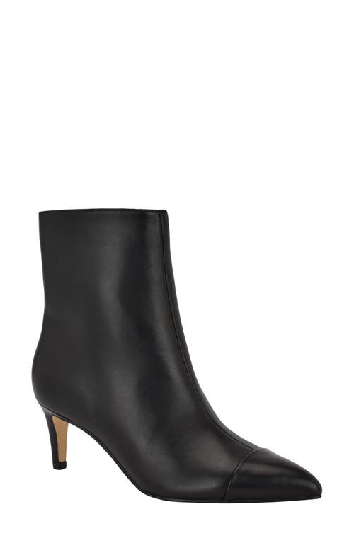 Shop Calvin Klein Gentley Pointed Cap Toe Bootie In Black