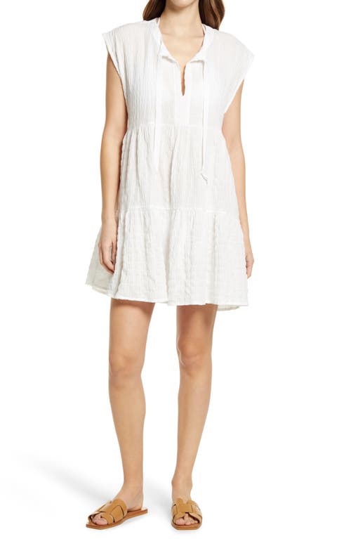 Robin Piccone Fiona Flouncy Cover-Up Dress White at Nordstrom,