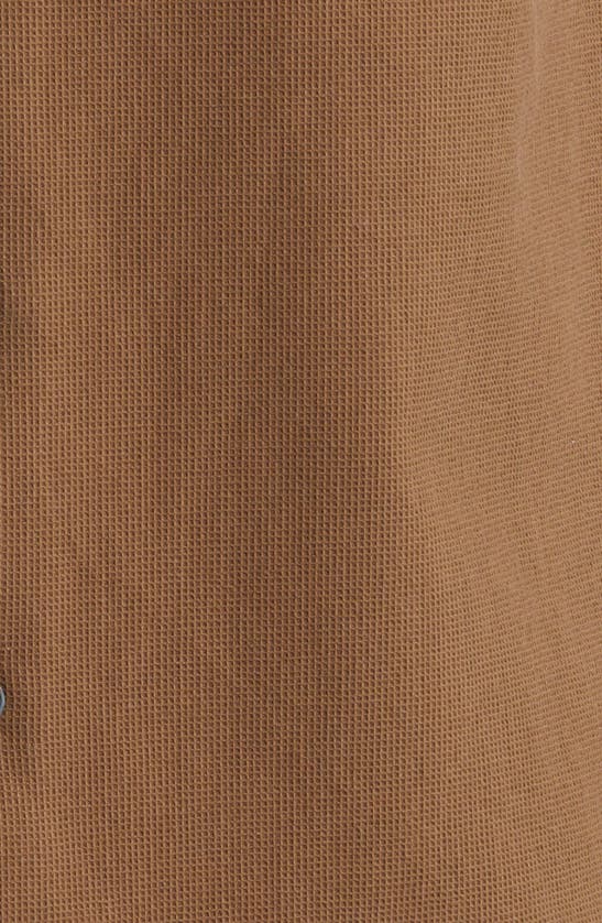 Shop Frame Textured Short Sleeve Button-up Shirt In Dark Beige