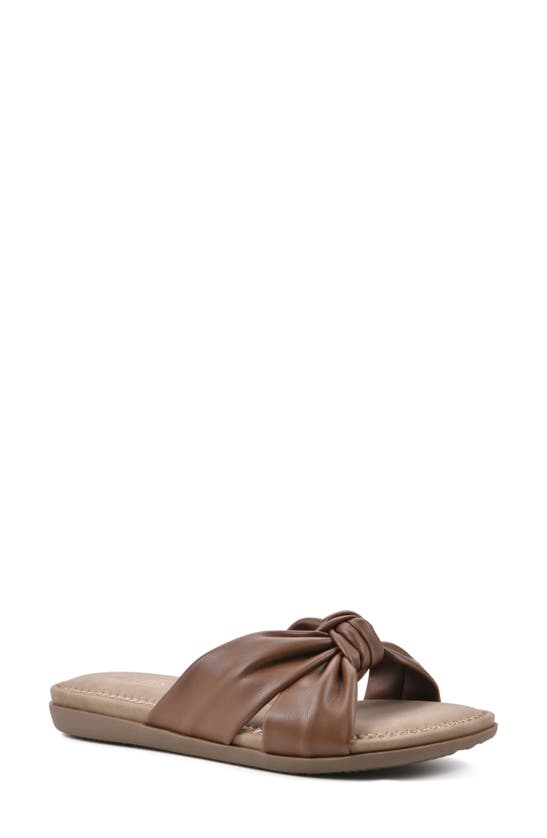 Cliffs By White Mountain Favorite Slide Sandal In Brown/ Smooth