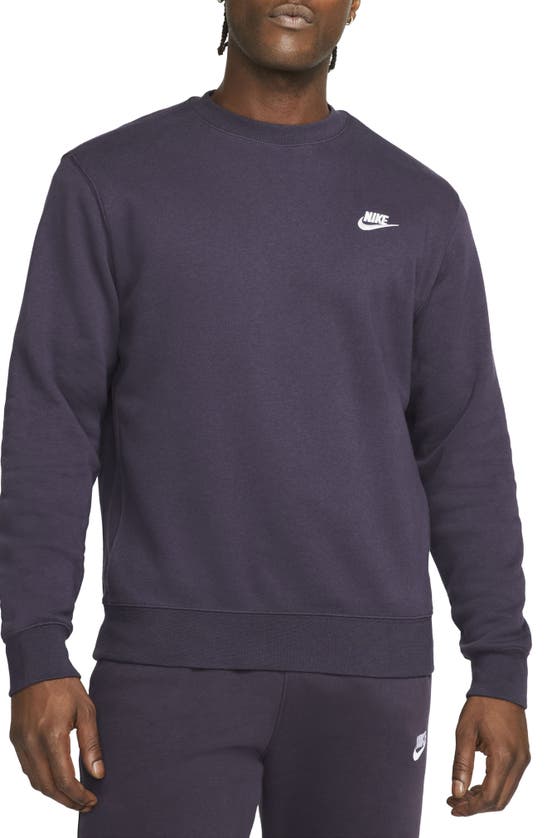 Nike Club Crewneck Sweatshirt In Cave Purple/ White