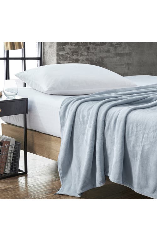 Kenneth Cole Solid Ultra Soft Plush Fleece Blanket In Blue