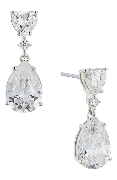 Nadri Cora Cubic Zirconia Drop Earrings in Rhodium at Nordstrom