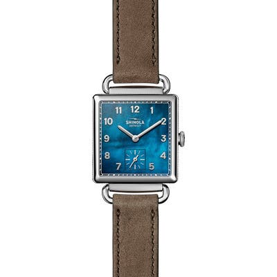 Shinola Cass Leather Strap Watch, 2m